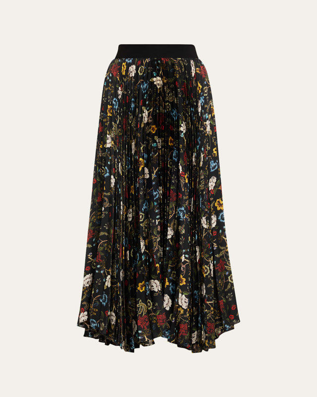 Tapestry Trails Katz Asymmetric Pleated Maxi Skirt